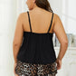 Plus Size Lace Cami and Printed Shorts Pajama Set