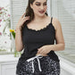 Plus Size Lace Cami and Printed Shorts Pajama Set