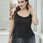 Plus Size Lace Cami and Printed Shorts Pajama Set