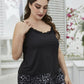 Plus Size Lace Cami and Printed Shorts Pajama Set