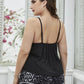 Plus Size Lace Cami and Printed Shorts Pajama Set