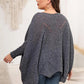 Plus Size Round Neck Batwing Sleeve Sweater