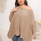Plus Size Round Neck Batwing Sleeve Sweater