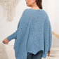 Plus Size Round Neck Batwing Sleeve Sweater