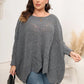 Plus Size Round Neck Batwing Sleeve Sweater