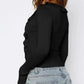 Ruffled Tie Front Flare Sleeve Shirt