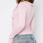 Ruffled Tie Front Flare Sleeve Shirt