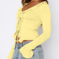 Ruffled Tie Front Flare Sleeve Shirt