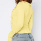 Ruffled Tie Front Flare Sleeve Shirt