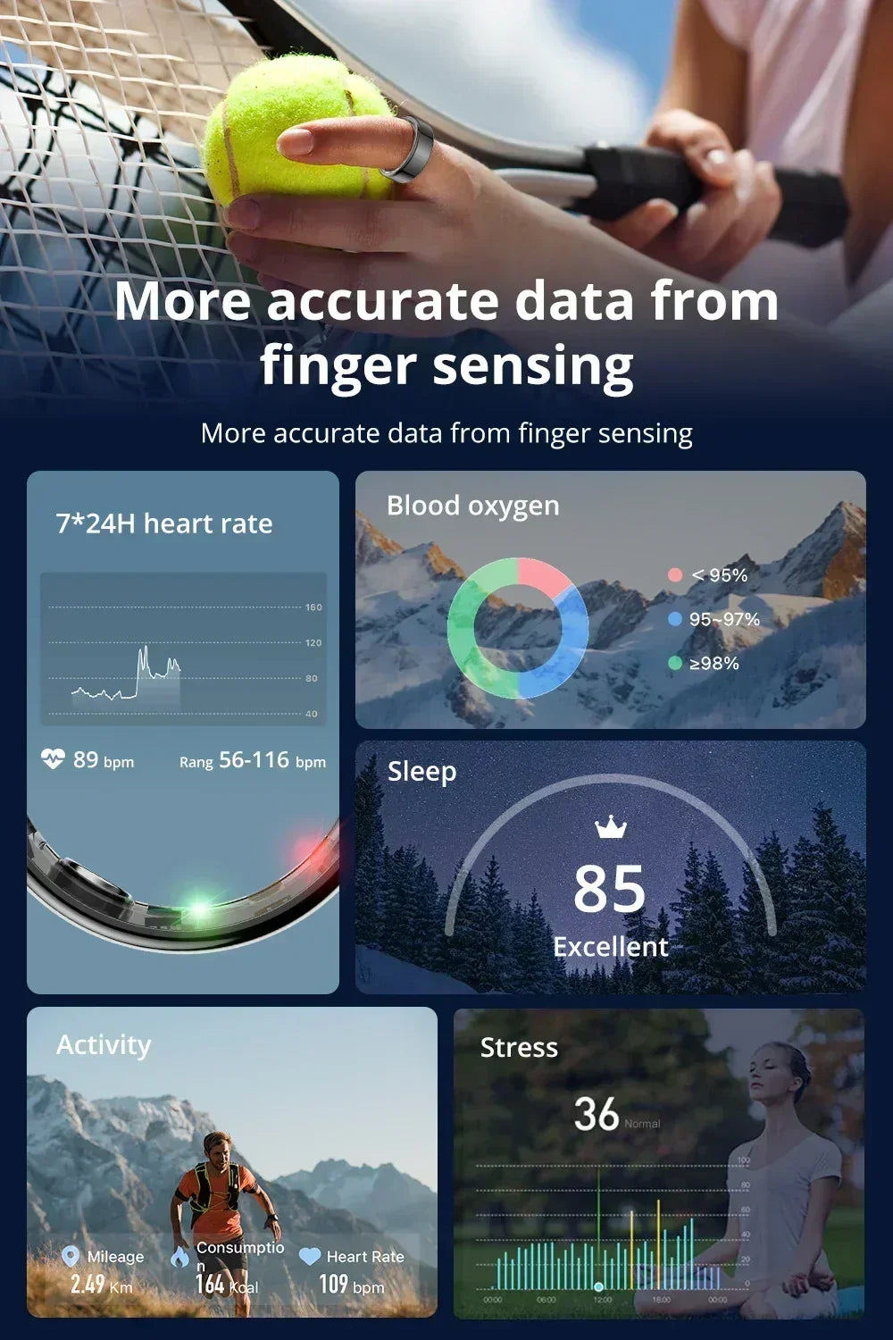 2024 COLMI R02 Smart Ring – Health Monitor & 5ATM Waterproof
