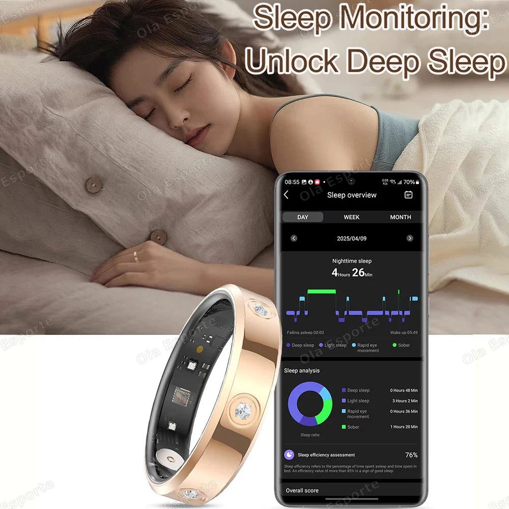 2025 Smart Health Ring – Heart Rate & Stress Monitor, IP68 Waterproof