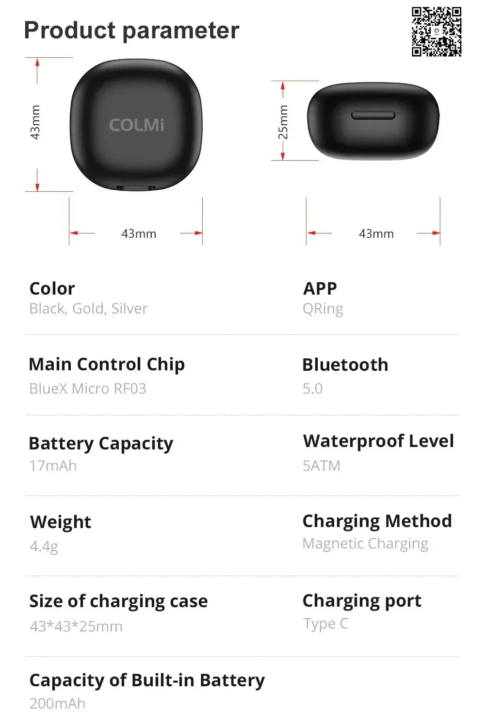 2024 COLMI R02 Smart Ring – Health Monitor & 5ATM Waterproof