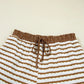Stripe Collared Top and Drawstring Pant Set
