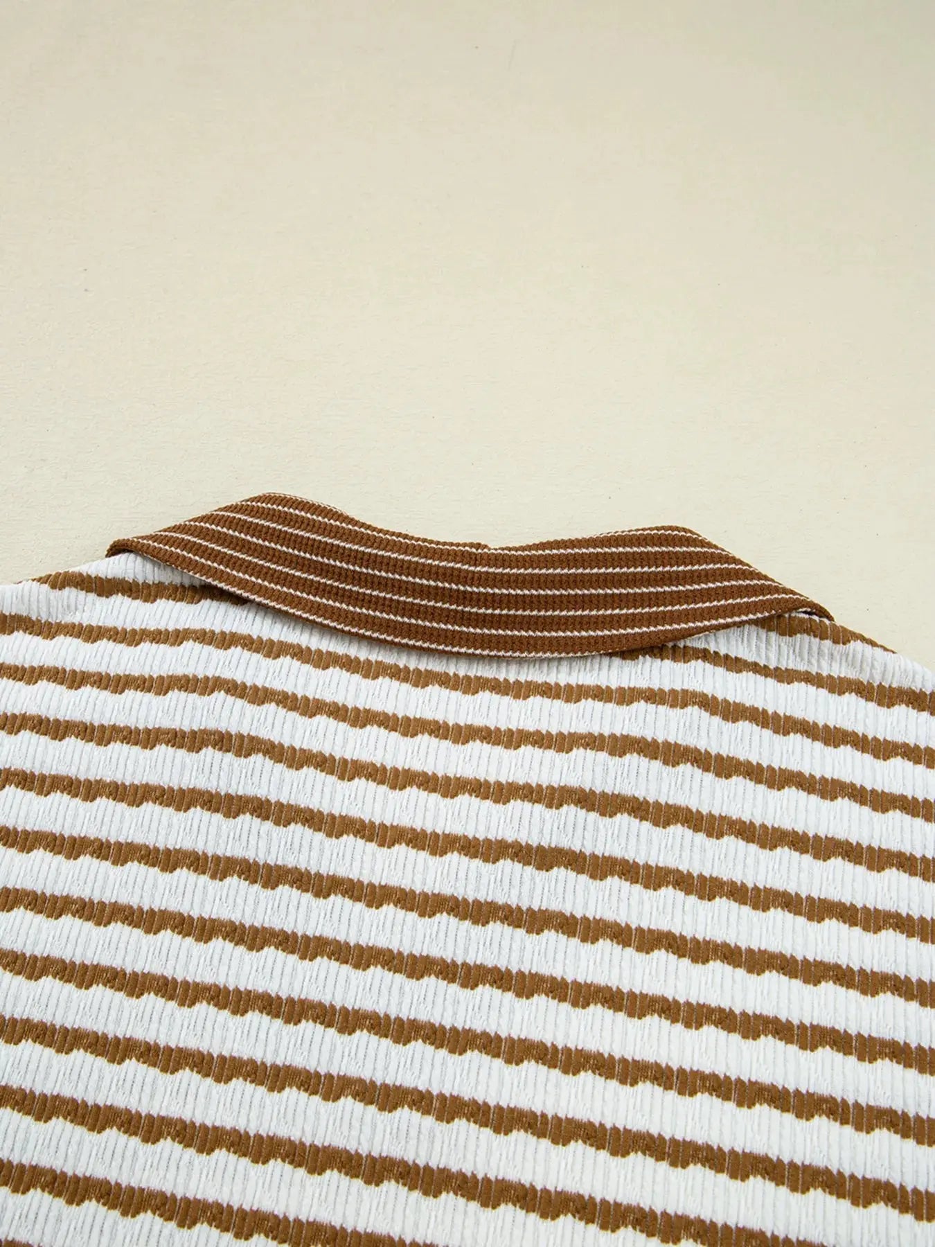 Stripe Collared Top and Drawstring Pant Set