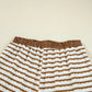 Stripe Collared Top and Drawstring Pant Set