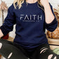 Trendy Faith Sweatshirt – Bible Verse Christian Apparel