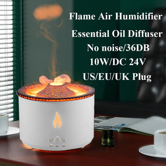 Flame Essential Oil Diffuser – Aromatherapy Humidifier