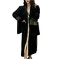 Women's Black Long Cardigan Knitted Dress
