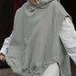Women's Solid Color Style Loose Sleeveless Hooded Jacket Sweater