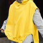 Women's Solid Color Style Loose Sleeveless Hooded Jacket Sweater