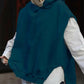 Women's Solid Color Style Loose Sleeveless Hooded Jacket Sweater