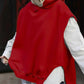 Women's Solid Color Style Loose Sleeveless Hooded Jacket Sweater