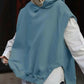 Women's Solid Color Style Loose Sleeveless Hooded Jacket Sweater