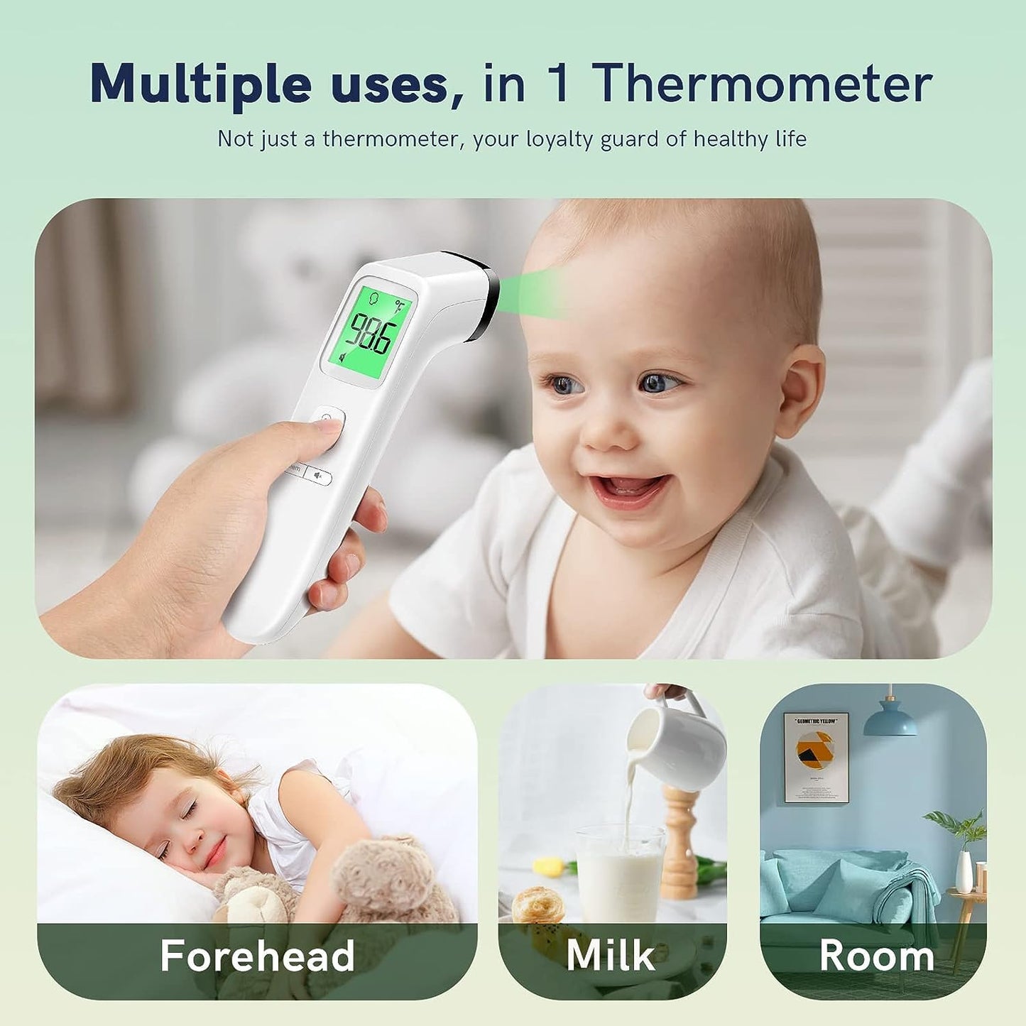 No-Touch Digital Forehead Thermometer – Adults & Kids