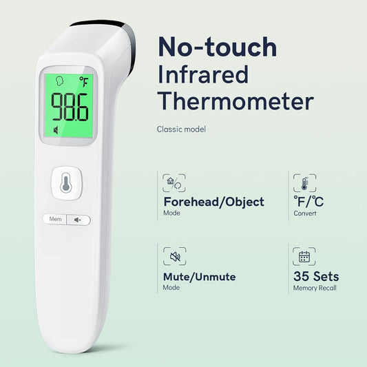 No-Touch Digital Forehead Thermometer – Adults & Kids