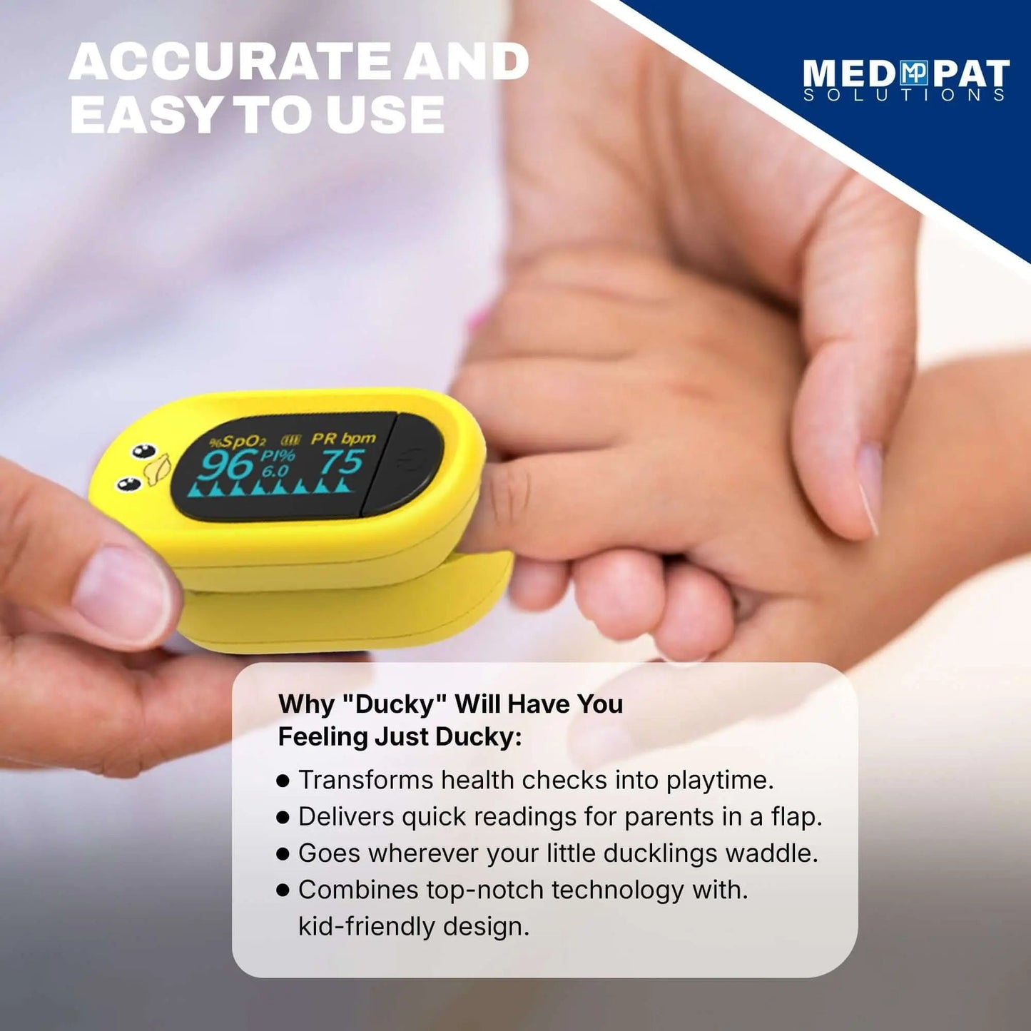 Med-Pat “Ducky” PXC-1 Kids Pulse Oximeter – FDA Approved