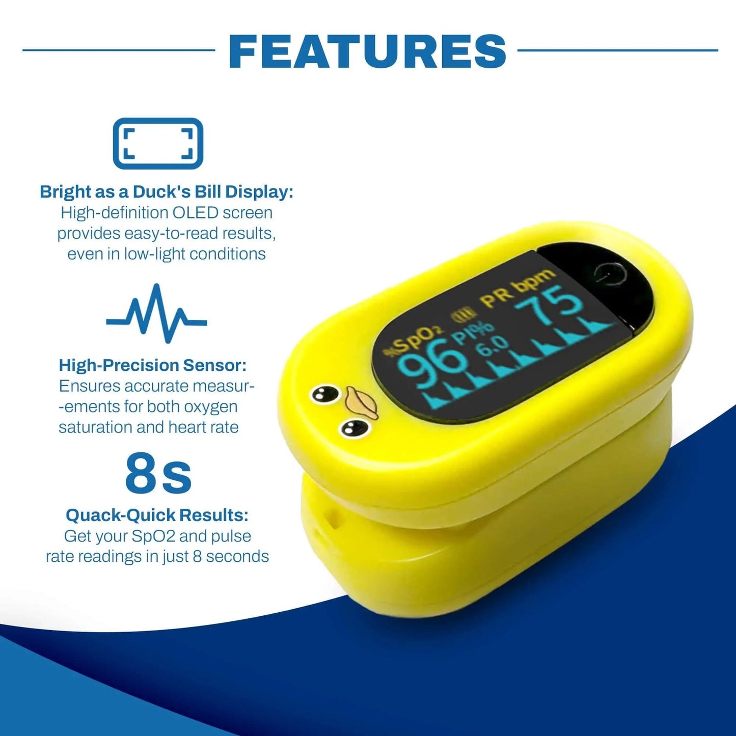 Med-Pat “Ducky” PXC-1 Kids Pulse Oximeter – FDA Approved